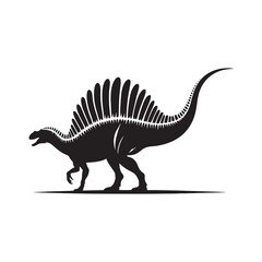 Fototapeta na wymiar Mystical Mesozoic: Dinosaur Silhouette - Monster Reptile Vector Conjuring the Mystical Essence of the Mesozoic Era 