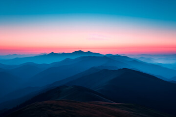 Sunset Illumination on Mountain Peaks
