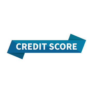 Credit Score Blue Ribbon Rectangle Shape For Value Grade Information
