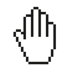 Web Mauszeiger Hand "Stop" Pixel Style Vektor Symbol