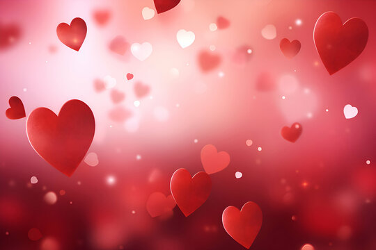 Valentine's day background with heart and bokeh lights