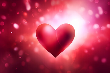 Valentines day abstract background with hearts and bokeh lights
