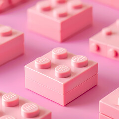 soft pink lego, on soft background 