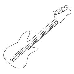 acoustic guitar continuous line drawing vector illustration