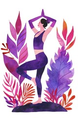 Obraz premium Seated in a tranquil yoga pose, the woman fosters a connection between body and mind.