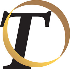T Letter Logo Royal. - Vector