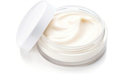 cosmetic cream jar on white background