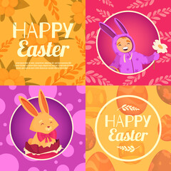 Obraz na płótnie Canvas Easter celebration illustrations in flat style