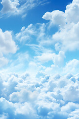 Obraz premium Serene Cumulus Cloudscape in a Clear Blue Sky created with Generative AI technology