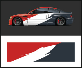 Racing car wrap design vector