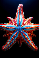 Vibrant Starfish Amidst Fantasy Sea Flora created with Generative AI technology