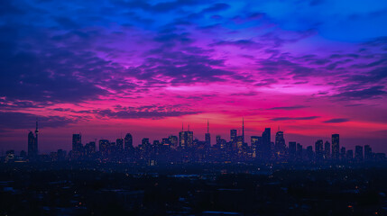 Fototapeta na wymiar Dramatic Urban Sunset