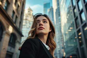 Portrait of a businesswoman on the street of a city