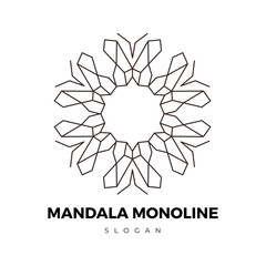 Mandala monoline logo vector