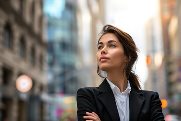 Portrait of a businesswoman on the street of a city
