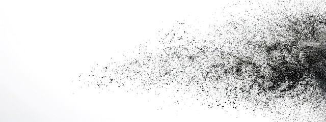 monochromatic stipple explosion creating a dynamic sense of movement on a white background, perfect for conveying energy and transformation in visual media