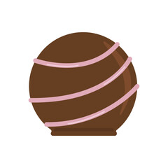 いちごのソースがかかったトリュフチョコレート