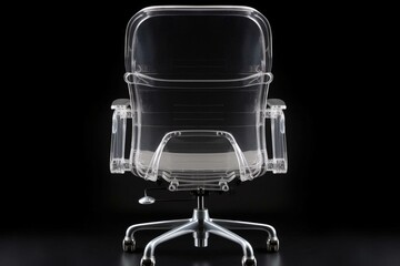 Transparent view of an office chair viewed from the back. Generative AI
