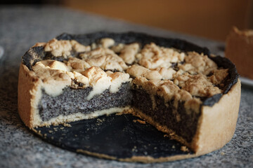 mohn pudding kuchen