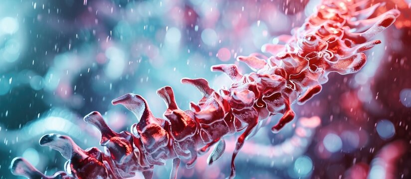 Genetic spinal cord disorders conceptual 3D illustration Mutations in the DNA leading to spinal cord diseases Spinal muscular atrophy SMA Neurogenetics neurodegenerative disorders. Copy space image