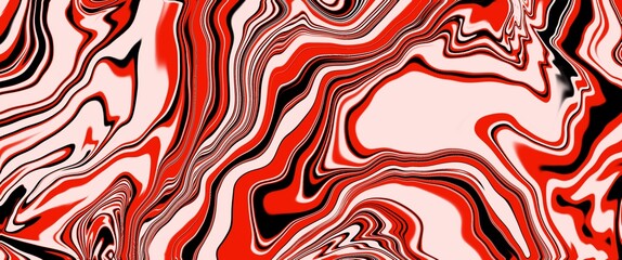 Marble texture abstract background. Marbling pattern. Vector illustration. Red and black colors.