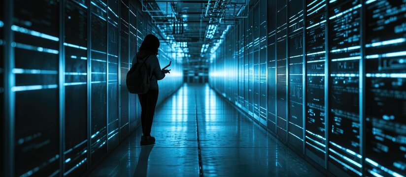 online hacker Find personal information finances banks inter ibanking passwords of people via Wi Fi through the online world and mobile phones in the future. Copy space image. Place for adding text