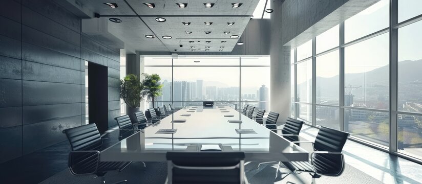 Financial Financial KPI Dashboard Meeting In Boardroom. Copy space image. Place for adding text