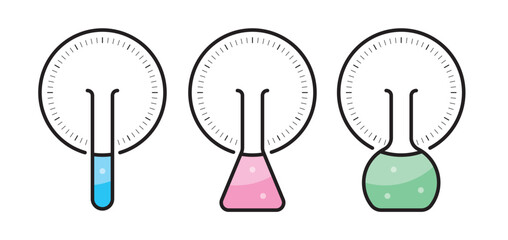 colorful test tubes and dial design