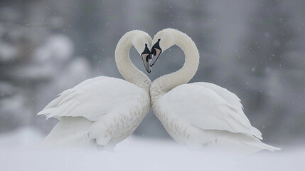 swans in snow