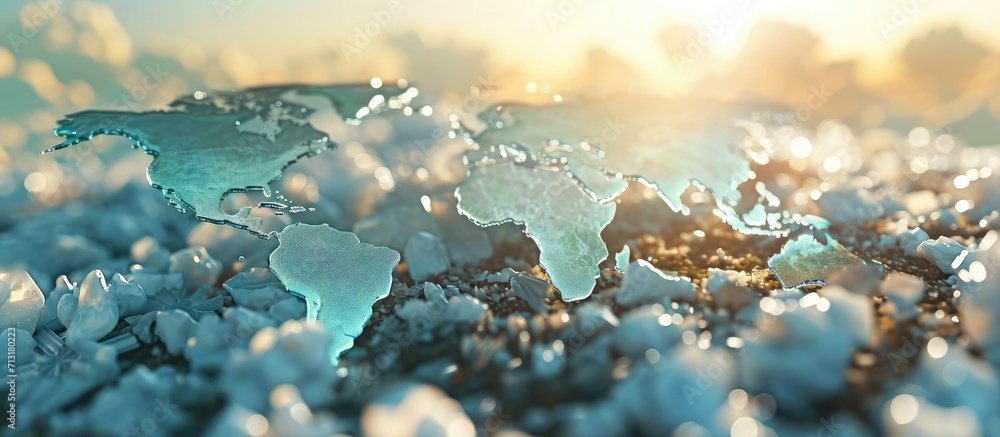 Poster beat plastic pollution world environment day 2023 3d concept happy environment day 05 june world map