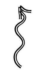 Hand drawn simple arrow drawn with wax crayon, chalk or charcoal. Uneven dry texture for underlining highlighting. Pencil drawn lines, strikethrough, grungy vector isolated on white.