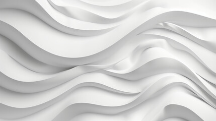 Elegant White 3D Wave Texture - Contemporary Abstract Paper Art, Dynamic Flowing Lines and Curves, Modern Design Element