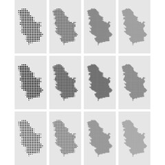 Fototapeta premium Vector Serbia Dotted Map Illustration, can be used for business designs, presentation designs or any suitable designs.