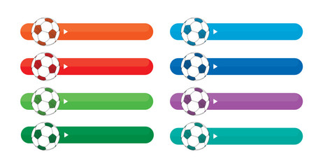 colorful football and stick banner vector