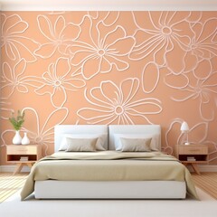 peach graphical abstract small flower 2D graphical background 