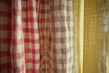 Gingham checks on country color pallets create a charming and rustic design, adding a cozy and homely touch to any setting.