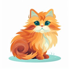 cat face in flat design style on white background