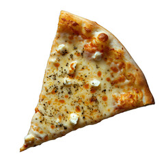 quattro formaggi cheese pizza slice . Clipart PNG image . Transparent background . Generative AI 