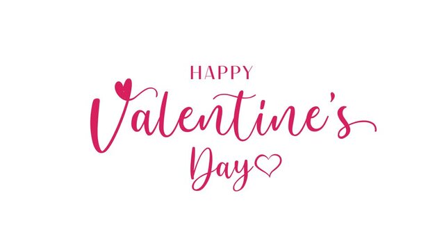 happy valentines day text animation with transparent background