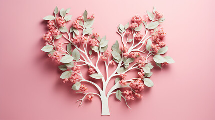 Celebrate World No Tobacco Day with Minimal Paper Art Featuring Healthy Lungs, Green Leaves, and Flowers on a Pink Background. Ideal for Health Awareness Campaigns and Promotions.