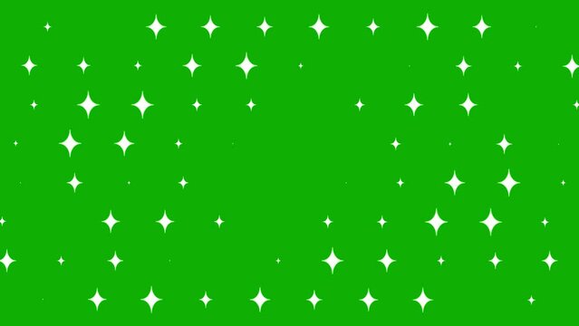 Moving twinkling stars pattern on green screen background