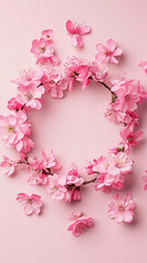 pink rose petals on white background