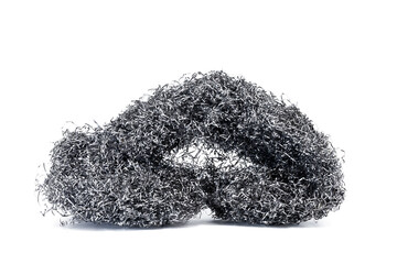 Black and white image of pot scrubber on a white background.