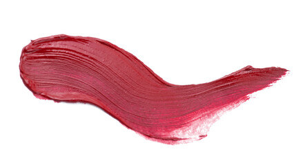 Abstract brushstroke of red paint isolated on white