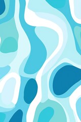 Fototapeta na wymiar Aqua abstract simple shapes, style of Matisse
