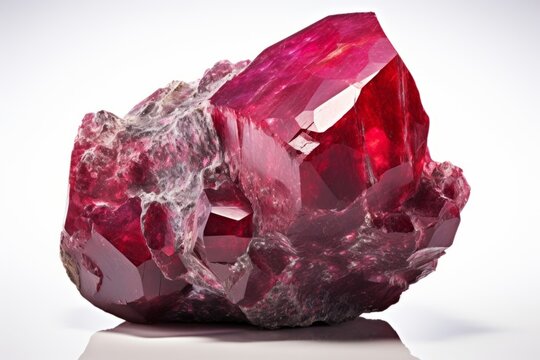 Raw ruby stone still life photo