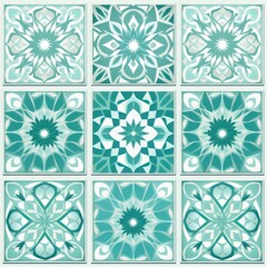 Aqua aperiodic geometric seamless patterns for hydraulic tile 