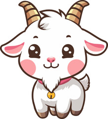 Cute goat isolated on white background