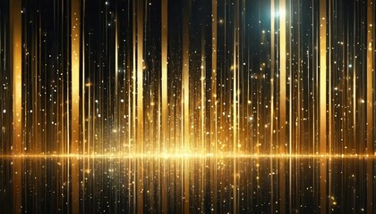 Abstract gold line glow background with stars.