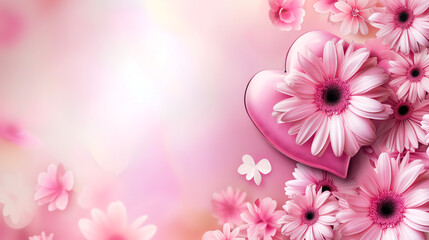 Mothers day / spring / valentines day background with copy space for text